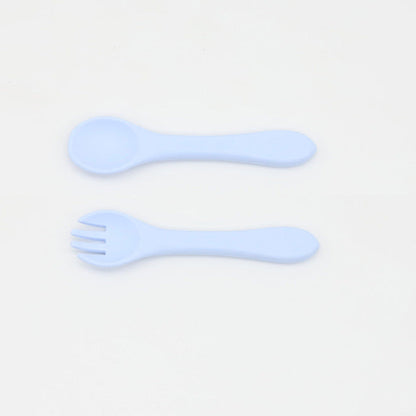 MyKids-USA® Baby Food Grade Complementary Food Training Silicone Spoon Fork Sets