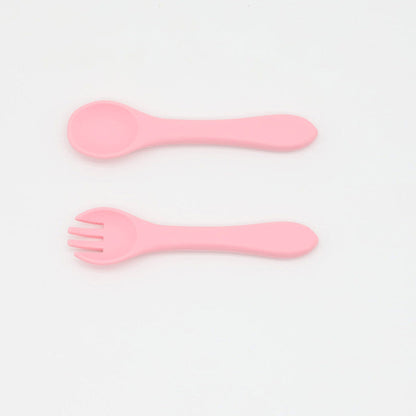 MyKids-USA® Baby Food Grade Complementary Food Training Silicone Spoon Fork Sets