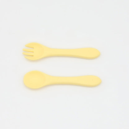 MyKids-USA® Baby Food Grade Complementary Food Training Silicone Spoon Fork Sets