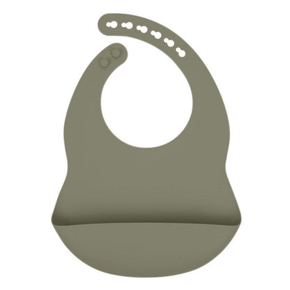 MyKids-USA® Baby Solid Color Food Grade Silicone Bibs