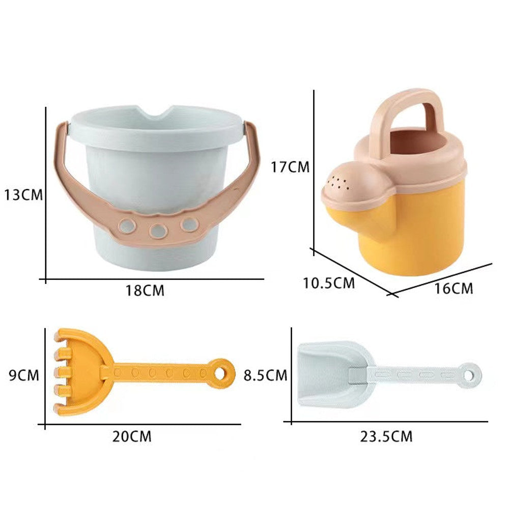 MyKids-USA® Children's Beach Toy Wheat Straw Beach Bucket Set With Sand Sand Dredging Tools Outdoor Toy
