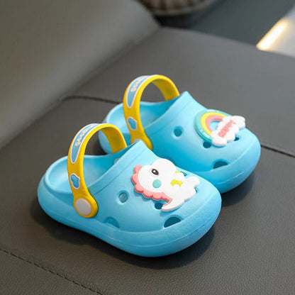 MyKids-USA® Baby Cartoon Animal & Rainbow Patched Pattern Colorful Soft Bottom Slippers
