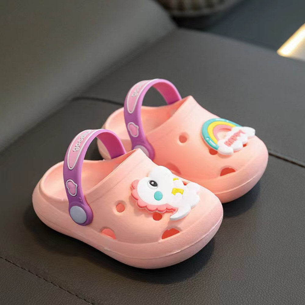MyKids-USA® Baby Cartoon Animal & Rainbow Patched Pattern Colorful Soft Bottom Slippers