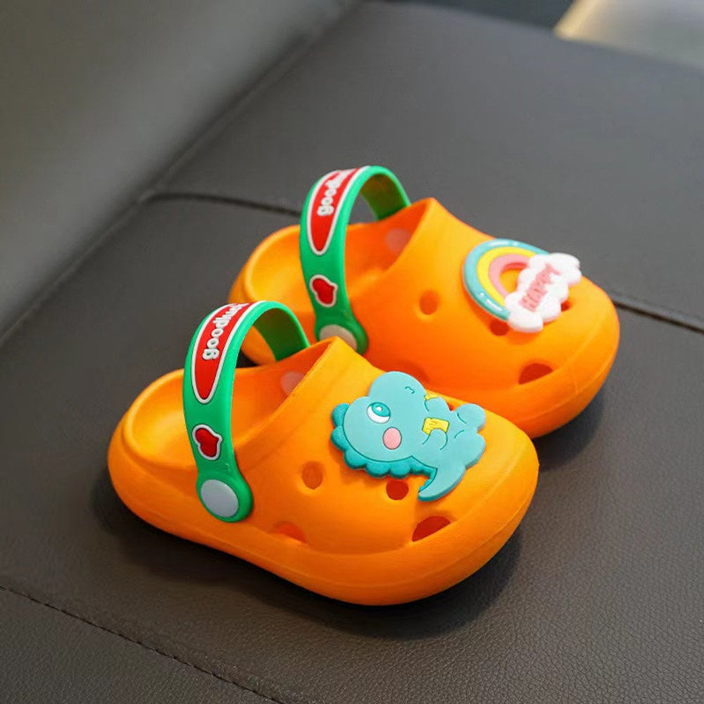 MyKids-USA® Baby Cartoon Animal & Rainbow Patched Pattern Colorful Soft Bottom Slippers