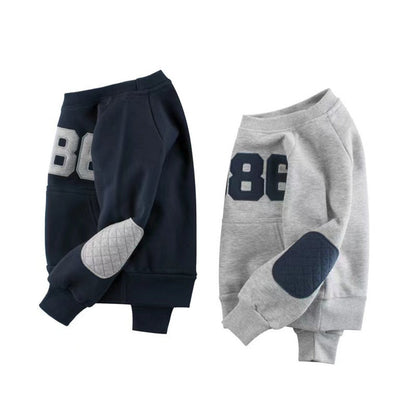 MyKids-USA® Baby Boy Numbers Embroidered Pattern Solid Hoodies With Pocket