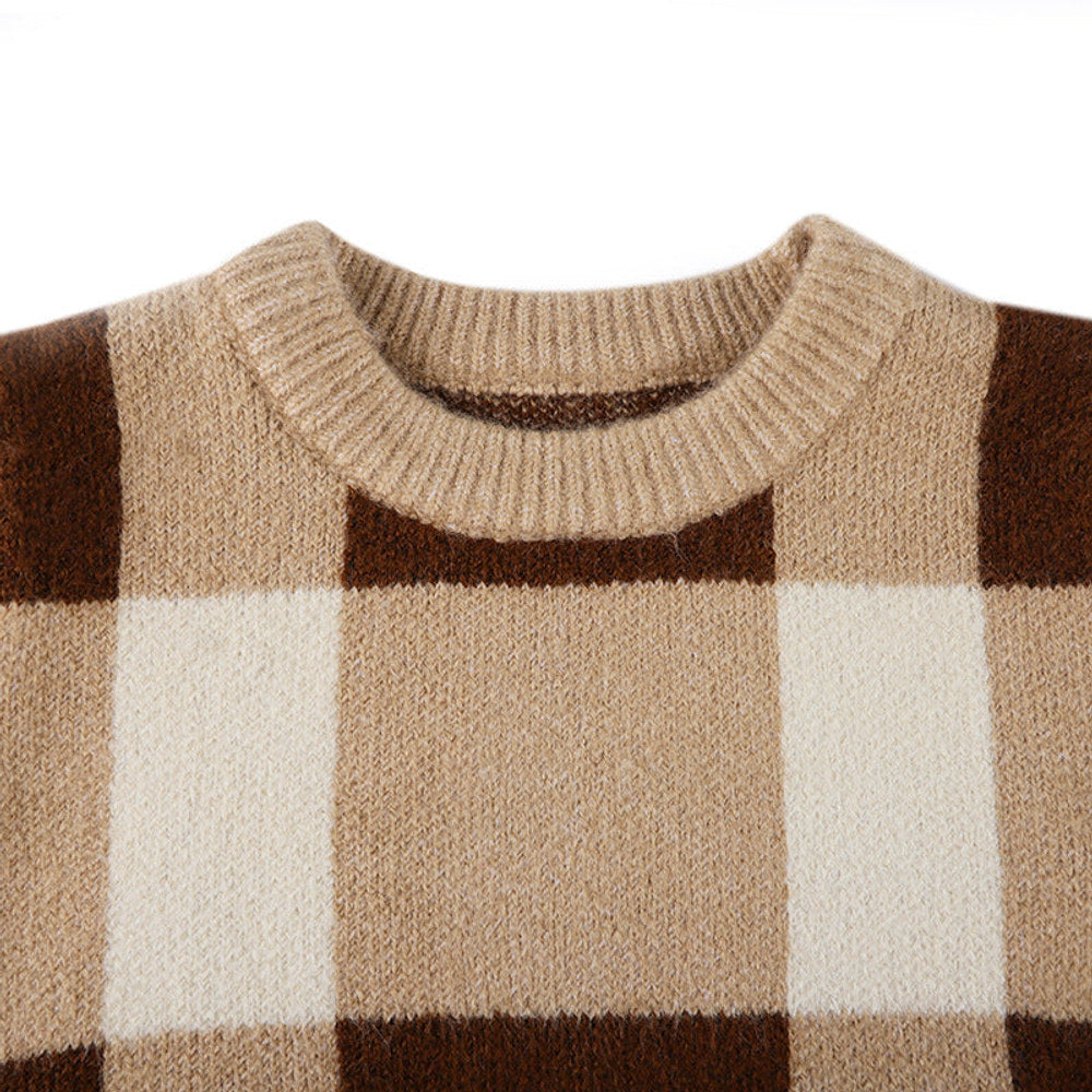 MyKids-USA® Baby Boy Plaid Graphic O-Neck Long Sleeves Western Classic Sweater