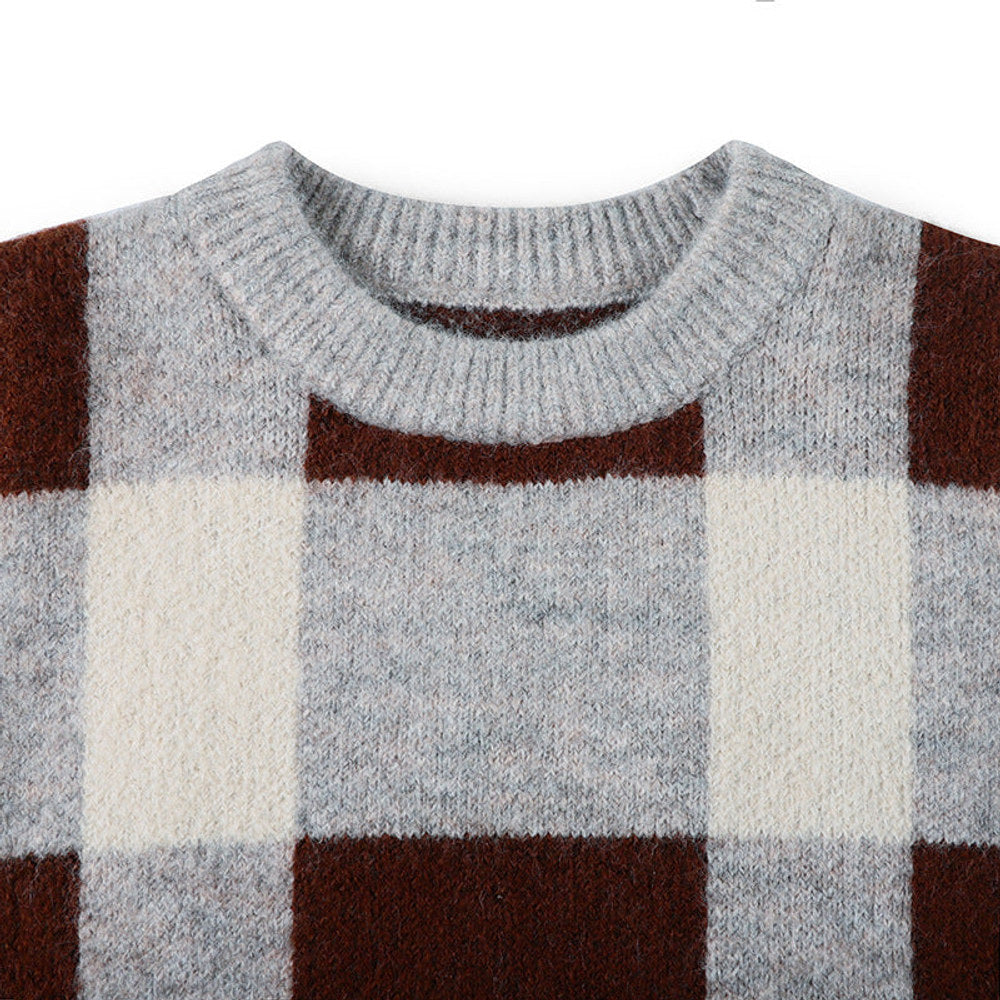 MyKids-USA® Baby Boy Plaid Graphic O-Neck Long Sleeves Western Classic Sweater