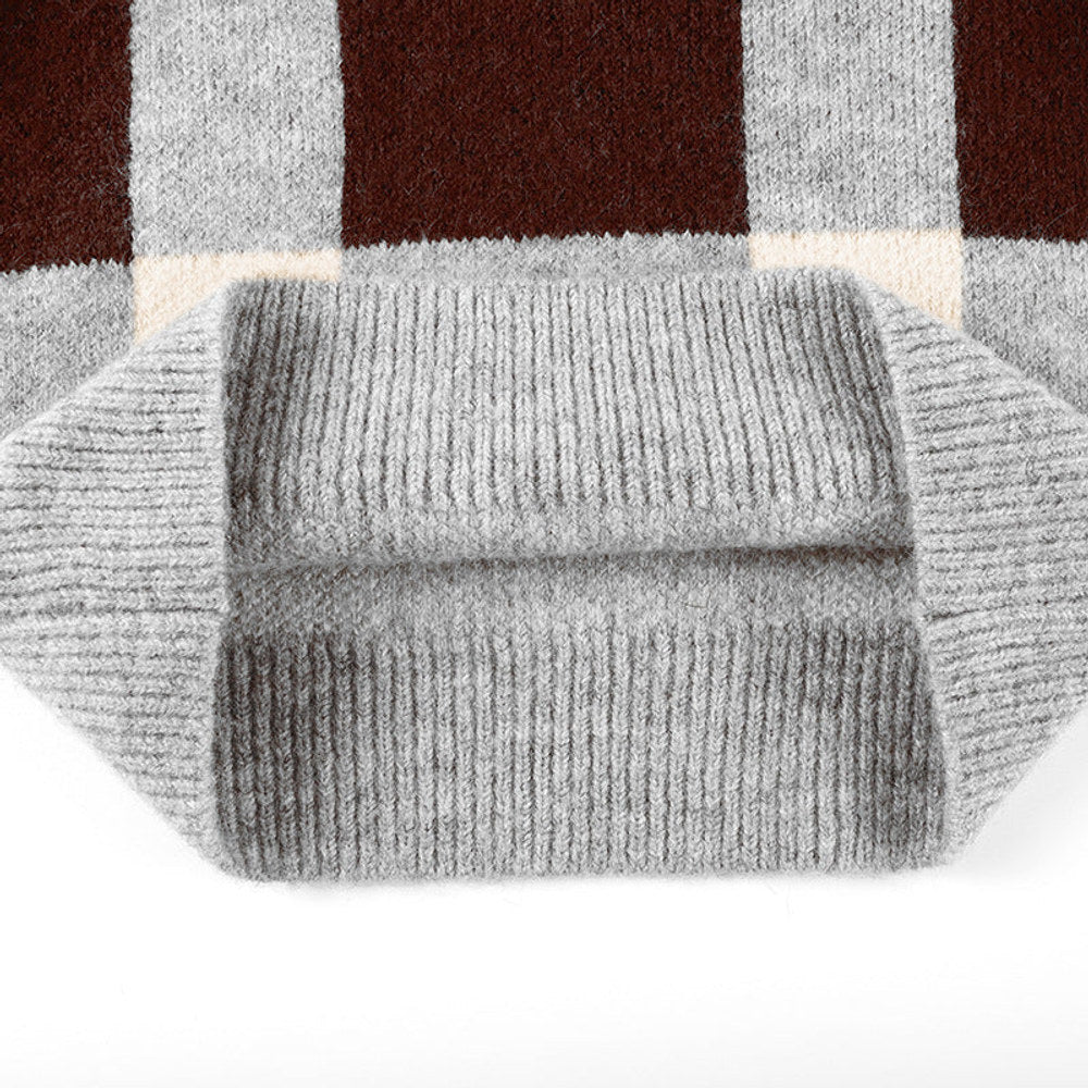MyKids-USA® Baby Boy Plaid Graphic O-Neck Long Sleeves Western Classic Sweater