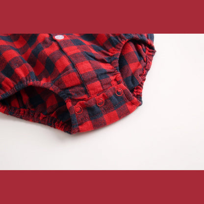 MyKids-USA® Baby Boy Plaid Pattern Buttoned Shirt With Pockets Long Sleeve bodysuit