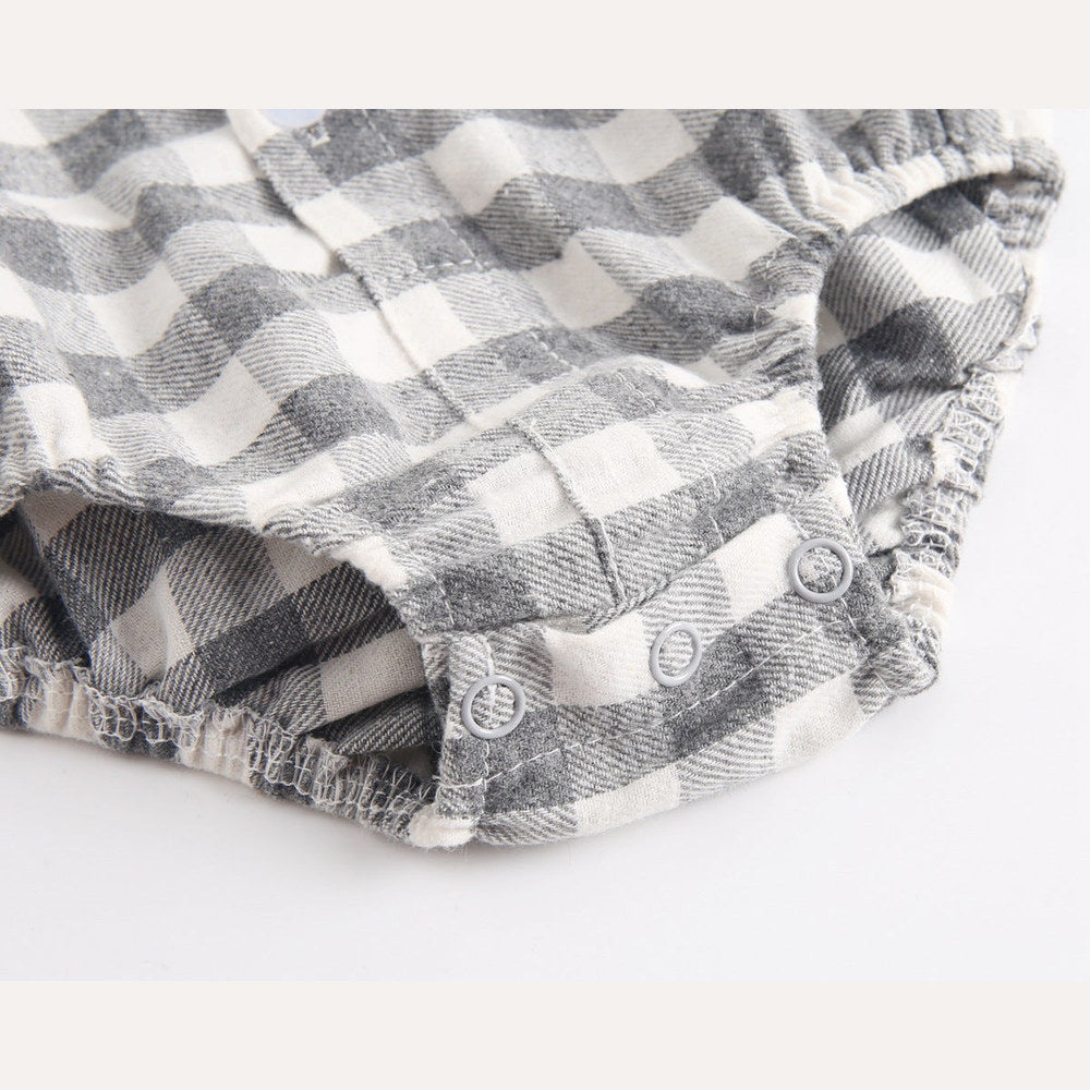 MyKids-USA® Baby Boy Plaid Pattern Buttoned Shirt With Pockets Long Sleeve bodysuit