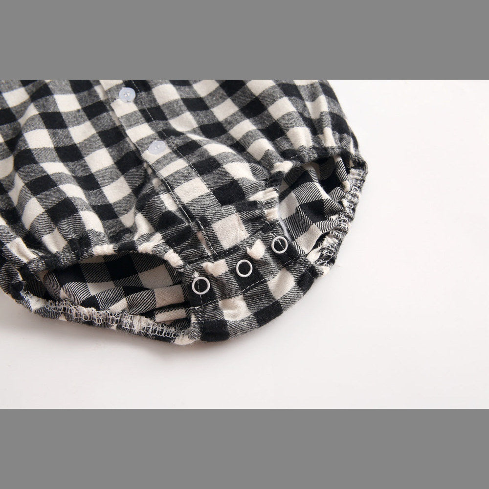 MyKids-USA® Baby Boy Plaid Pattern Buttoned Shirt With Pockets Long Sleeve bodysuit