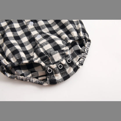 MyKids-USA® Baby Boy Plaid Pattern Buttoned Shirt With Pockets Long Sleeve bodysuit