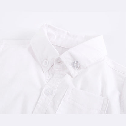 MyKids-USA® Baby Boy Solid Color Buttoned Shirt With Pockets Short Sleeve bodysuit Online In Summer