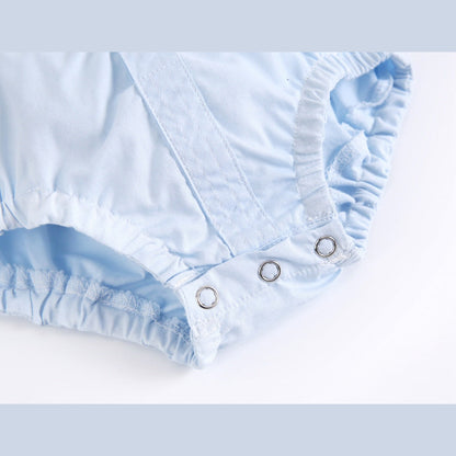 MyKids-USA® Baby Boy Solid Color Buttoned Shirt With Pockets Short Sleeve bodysuit Online In Summer