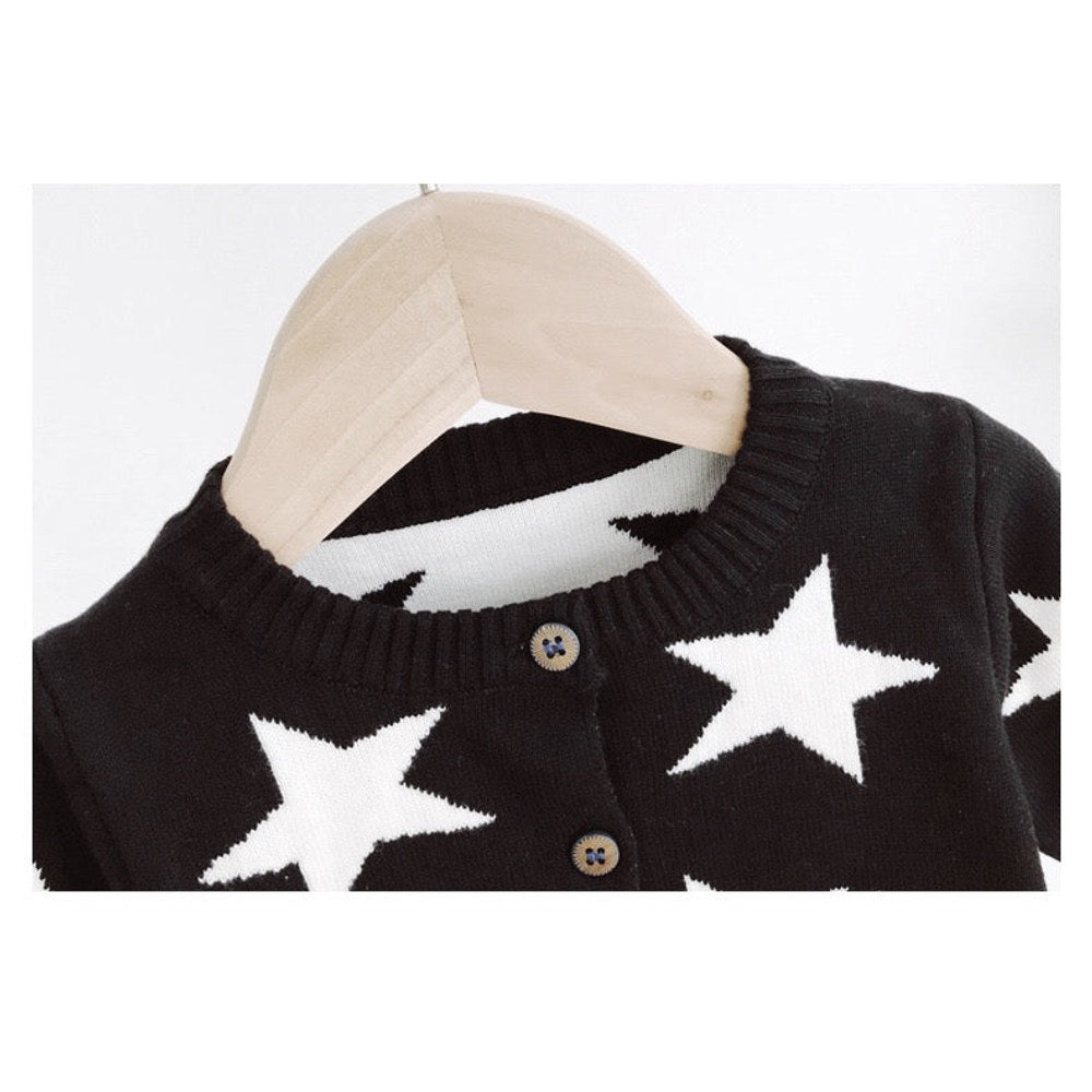 MyKids-USA® Baby Boy Star Pattern Single Breasted Design Long Sleeve Cardigan