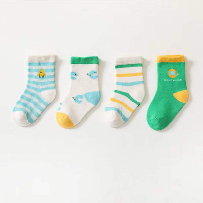 MyKids-USA® Baby Unisex 1Lot=4 Pairs Smile With House Pattern Socks