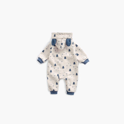 MyKids-USA® Baby Cartoon Animal Graphic Snap Button Thick Rompers With Hat