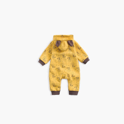 MyKids-USA® Baby Cartoon Animal Graphic Snap Button Thick Rompers With Hat