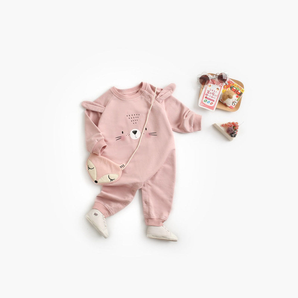 MyKids-USA® Baby Cartoon Animal Pattern Soft Cotton Long Sleeved Cute Romper