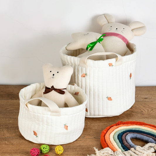 MyKids-USA® Baby Embroidered Pattern Baby Bottle Storage Basket