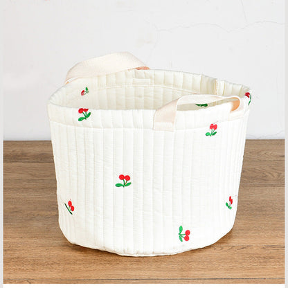MyKids-USA® Baby Embroidered Pattern Baby Bottle Storage Basket