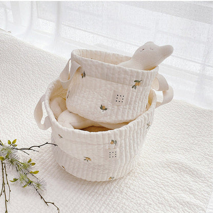 MyKids-USA® Baby Embroidered Pattern Baby Bottle Storage Basket
