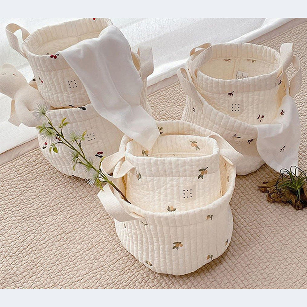 MyKids-USA® Baby Embroidered Pattern Baby Bottle Storage Basket