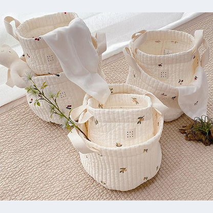 MyKids-USA® Baby Embroidered Pattern Baby Bottle Storage Basket