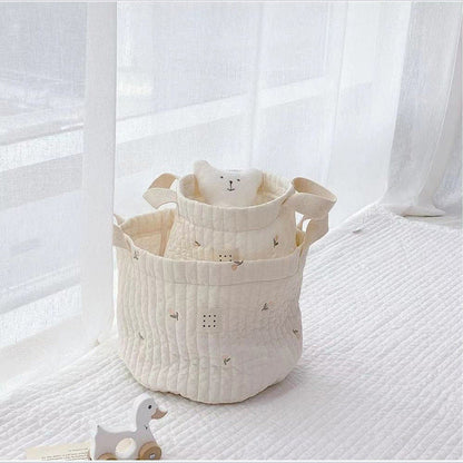 MyKids-USA® Baby Embroidered Pattern Baby Bottle Storage Basket