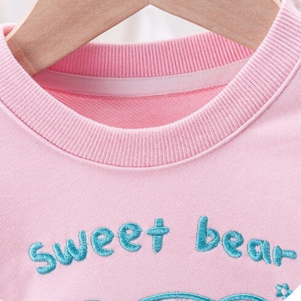 MyKids-USA® Baby Cartoon Bear Patched Graphic Kids Valentine’ Day Clothes Pullover Hoodies