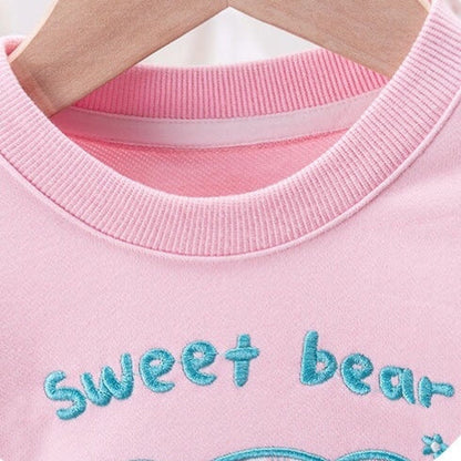 MyKids-USA® Baby Cartoon Bear Patched Graphic Kids Valentine’ Day Clothes Pullover Hoodies