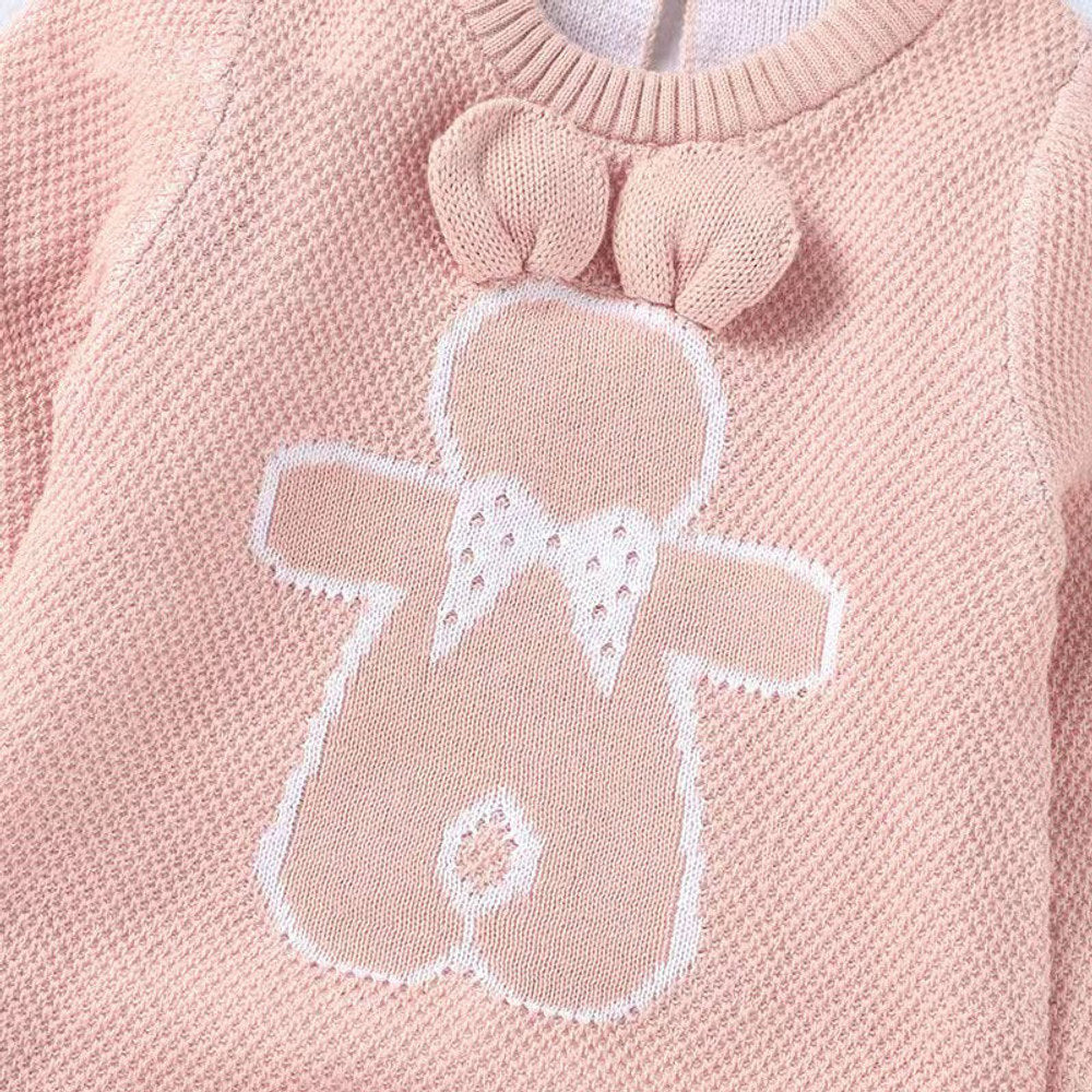 MyKids-USA® Baby Cartoon Bunny Embroidered Graphic Solid Warm Rompers With Hat