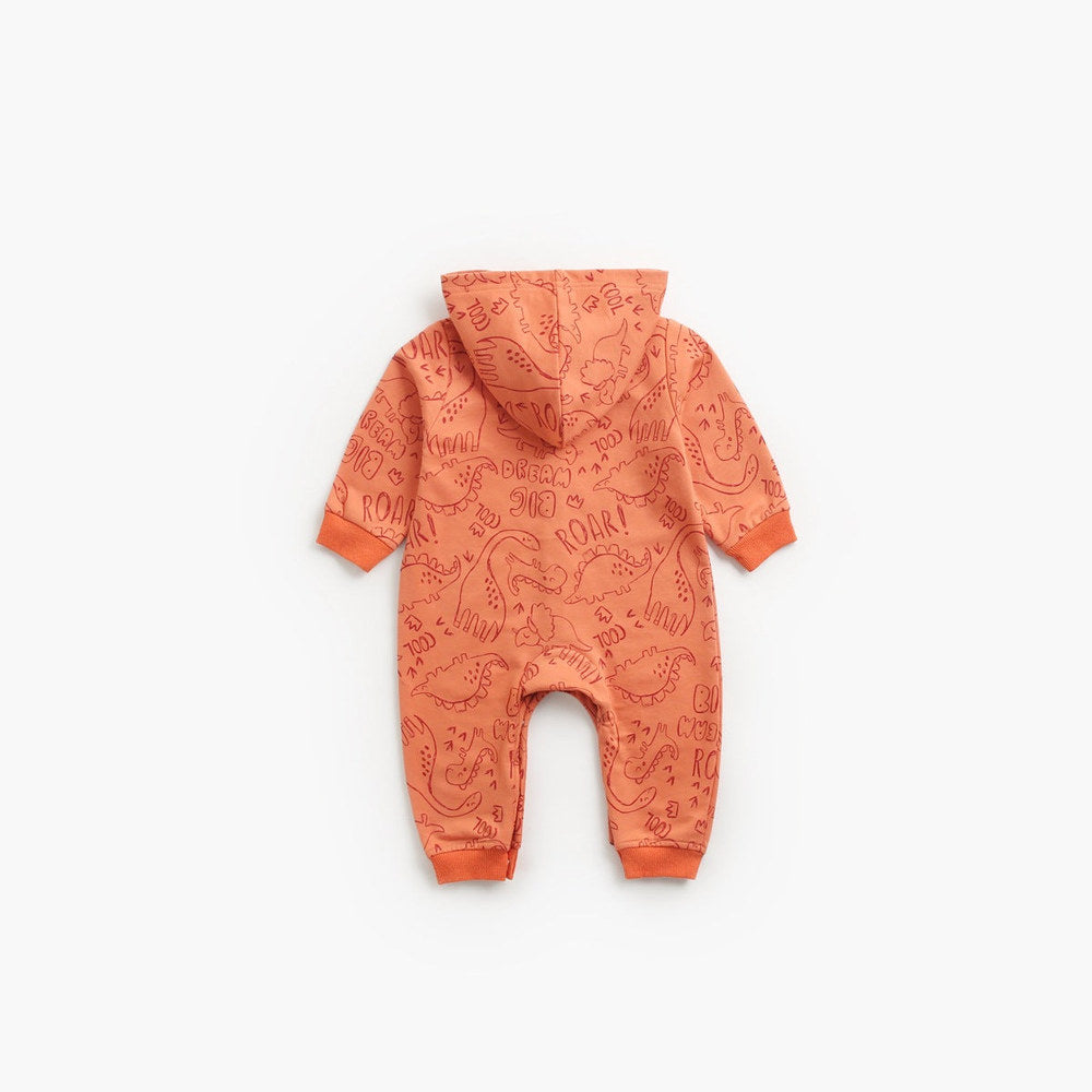 MyKids-USA® Baby Cartoon Dinosaur Graphic Snap Button Thin Style Rompers With Hat
