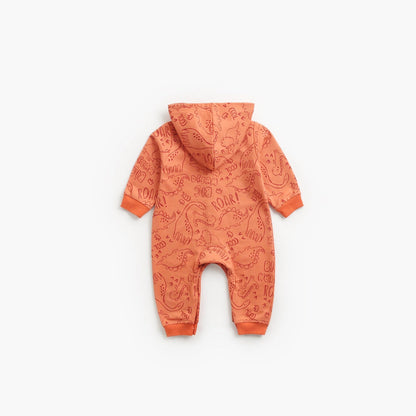 MyKids-USA® Baby Cartoon Dinosaur Graphic Snap Button Thin Style Rompers With Hat