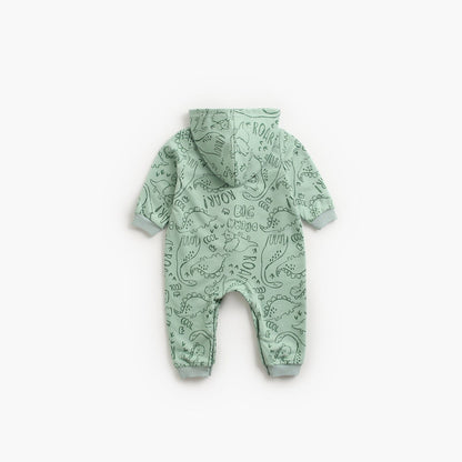 MyKids-USA® Baby Cartoon Dinosaur Graphic Snap Button Thin Style Rompers With Hat