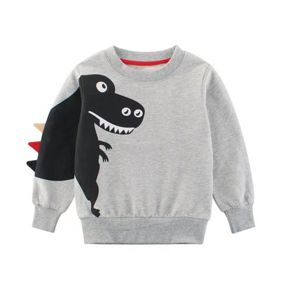 MyKids-USA® Baby Boy Cartoon Dinosaur Pattern 3D Horn Patched Design Hoodies