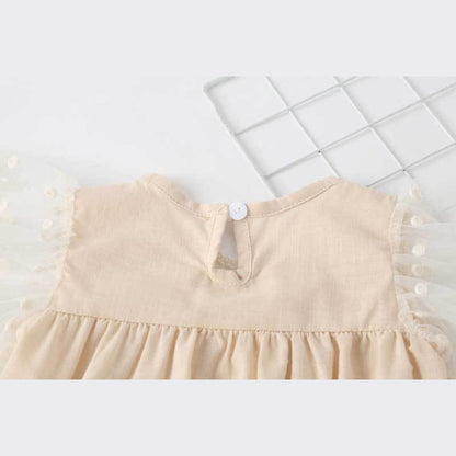 MyKids-USA® Baby Girl Lace-Sleeved Combo Lace-Collared Solid bodysuit