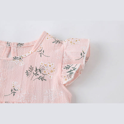 MyKids-USA® Baby Girl Floral Print Round-Collared Combo Headband