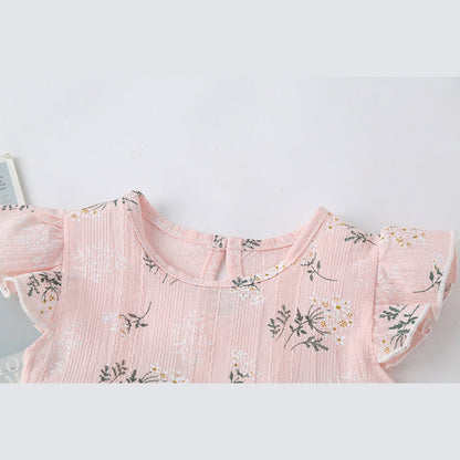 MyKids-USA® Baby Girl Floral Print Round-Collared Combo Headband