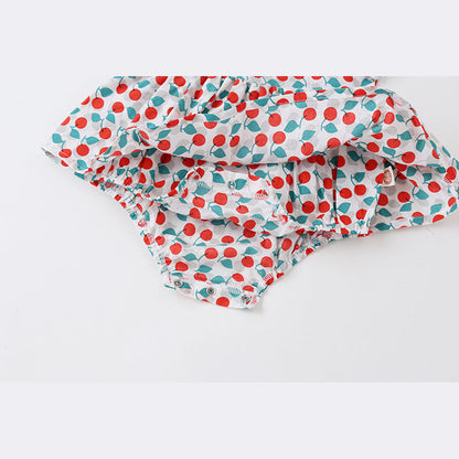 MyKids-USA® Baby Girl Cherry Print Sleeveless bodysuit With Headband