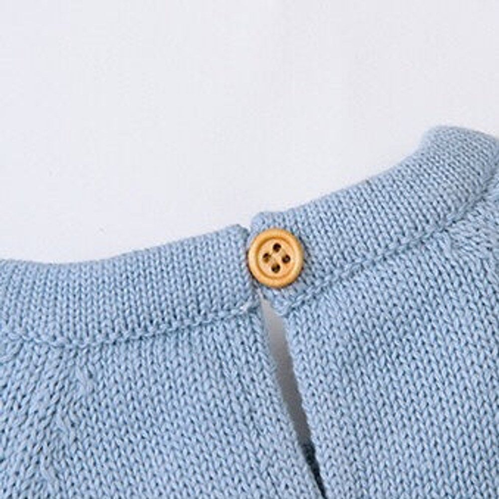 MyKids-USA® Baby Cartoon Fox Graphic Long Sleeves Triangle Knitted Romper Jumpsuit