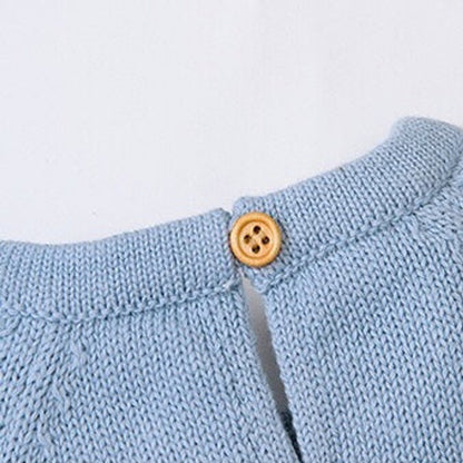 MyKids-USA® Baby Cartoon Fox Graphic Long Sleeves Triangle Knitted Romper Jumpsuit