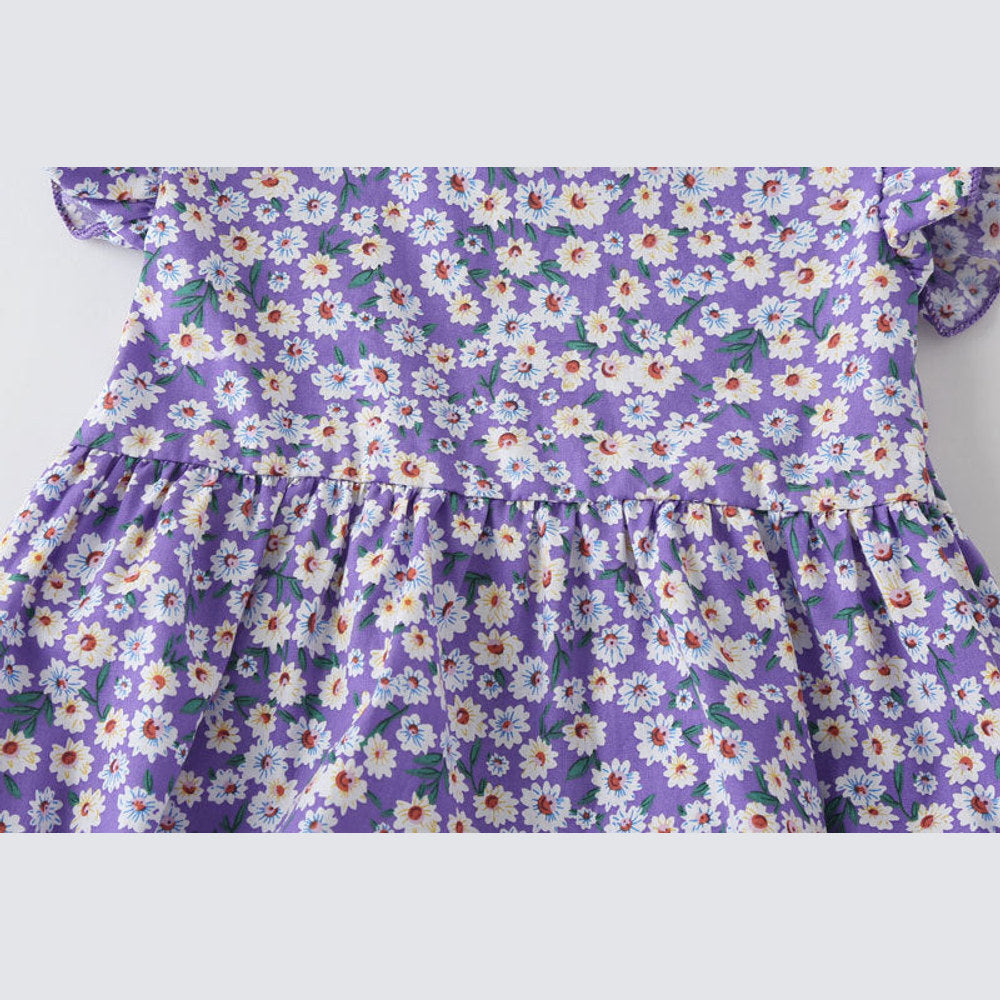 MyKids-USA® Baby Girl Floral Print bodysuit With Headband In Outfit Wearing