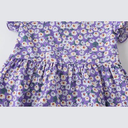 MyKids-USA® Baby Girl Floral Print bodysuit With Headband In Outfit Wearing