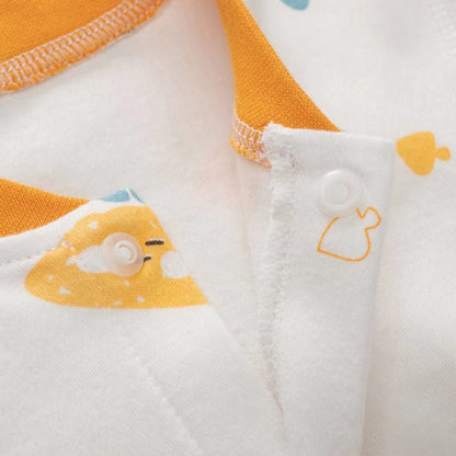 MyKids-USA® Baby Cartoon Pattern Button Front Design Long Sleeves Cotton Romper