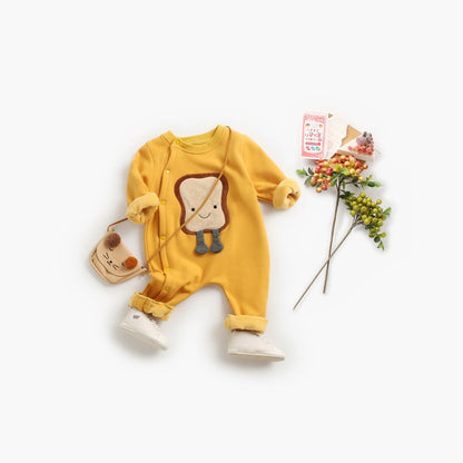 MyKids-USA® Baby Cartoon Pattern Side Snap Button Design Long Sleeved Romper