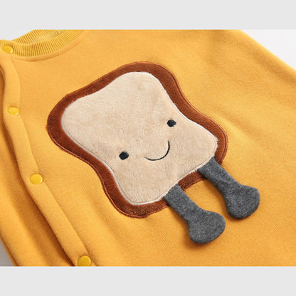MyKids-USA® Baby Cartoon Pattern Side Snap Button Design Long Sleeved Romper