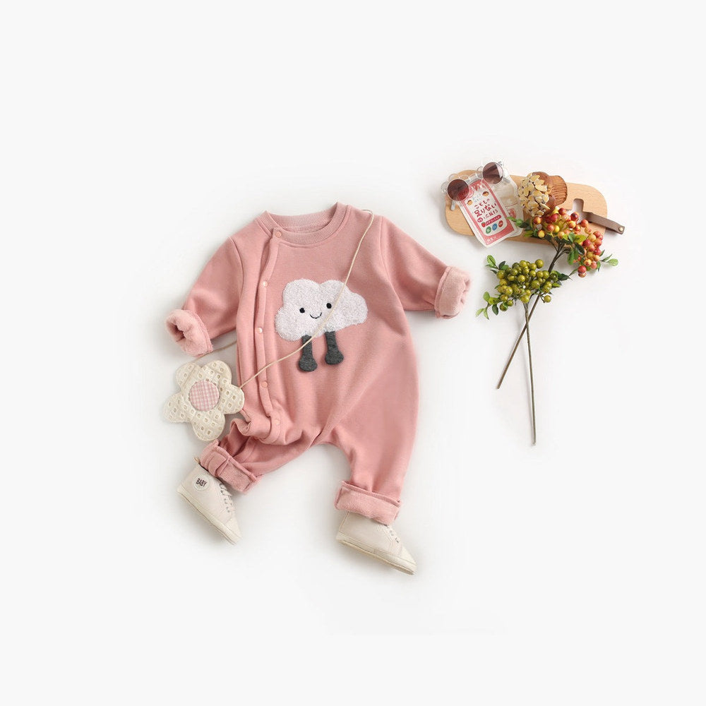 MyKids-USA® Baby Cartoon Pattern Side Snap Button Design Long Sleeved Romper