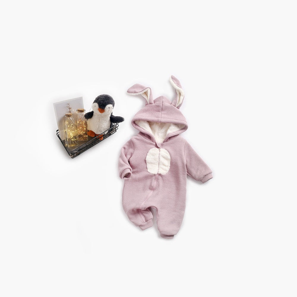 MyKids-USA® Baby Cartoon Shape Design Soft Fleece Thickened Romper In