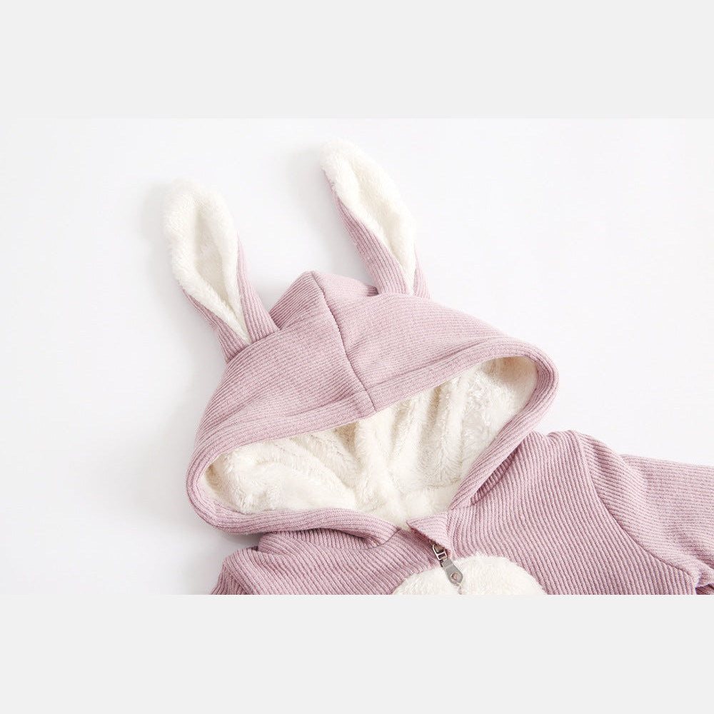 MyKids-USA® Baby Cartoon Shape Design Soft Fleece Thickened Romper In